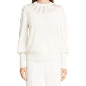 Lafayette 148 beaded cashmere sweater